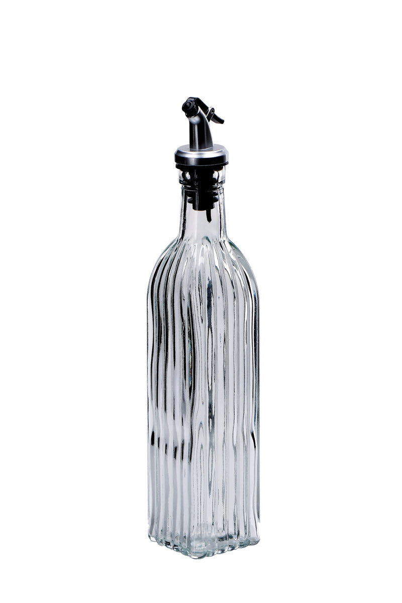 regalo italiano regalo italiano oliera acetiera ass con tappo acciaio 500 ml h 30 cm 6 x 6 cm vetro trasparente 1 pz ean 8057586201705
