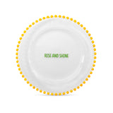 wd lifestyle wd lifestyle set 2 piattini d 195 cm in vetro decorazione rise and shine e calm and cozy giallo verde ean 8055035685038
