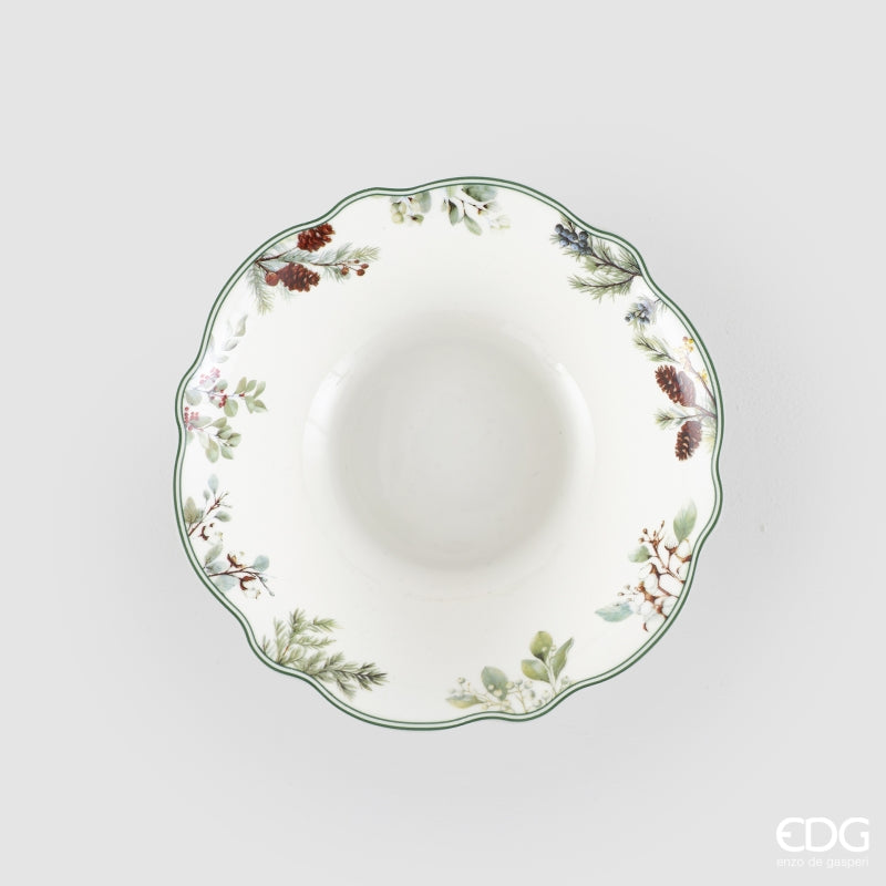 edg enzo de gasperi edg enzo de gasperi servizio piatti pino innevato di natale 24 pz ceramica verde mix piano fondo dessert e ciotole ean 8059824668097