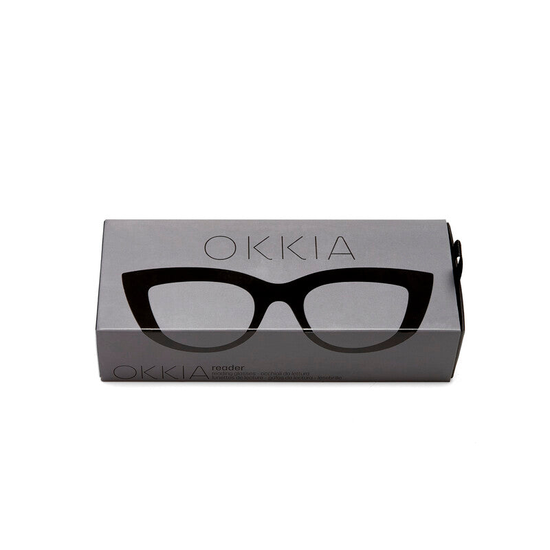 okkia okkia occhiale da lettura mod claudia premontato gatto soft touch spring nero diottrie 1 00 ean 8055773192911
