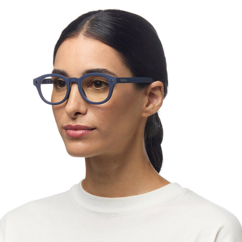 okkia okkia occhiale da lettura mod nashville premontato soft touch spring anti luce blu midnight diottrie 3 00 ean 8056211375125