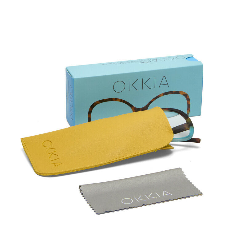 okkia okkia occhiale da lettura mod verona premontato butterfly soft touch spring anti luce blu havana blue diottrie 3 00 ean 8056211374043