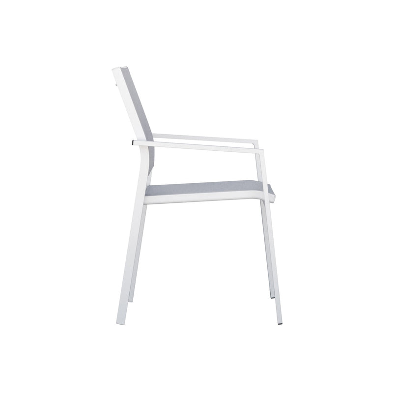 moia greenwood moia greenwood sedia poltrona zara in alluminio bianco e textilene grigio sedia outdoor con braccioli impilabile ean 8013054834929