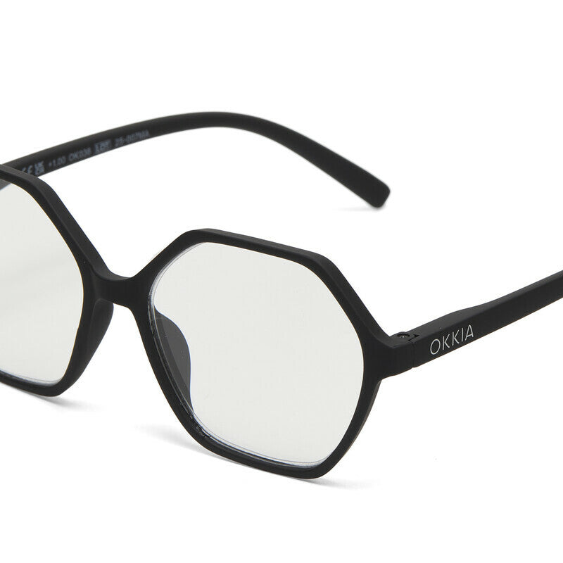 okkia okkia occhiale da lettura mod valencia premontato soft touch spring anti luce blu nero diottrie 3 00 ean 8056211374197