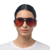okkia okkia occhiale da sole premontato a forma di goccia mod alessio soft touch black lenti red ean 8056211375576
