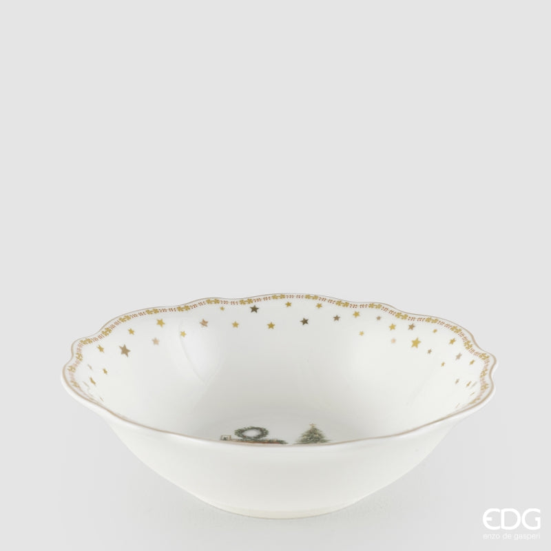 edg enzo de gasperi edg enzo de gasperi servizio piatti caminetto natalizio 24 pz ceramica bianco verde piano fondo dessert e ciotole ean 8059824668073