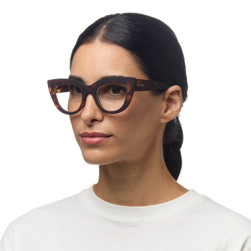 okkia okkia occhiale da lettura mod claudia premontato gatto soft touch havana diottrie 1 50 ean 8055773193079