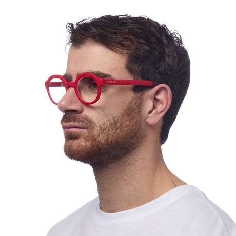 okkia okkia occhiale da lettura mod lauro premontato soft touch red diottrie 3 00 ean 8056211371073