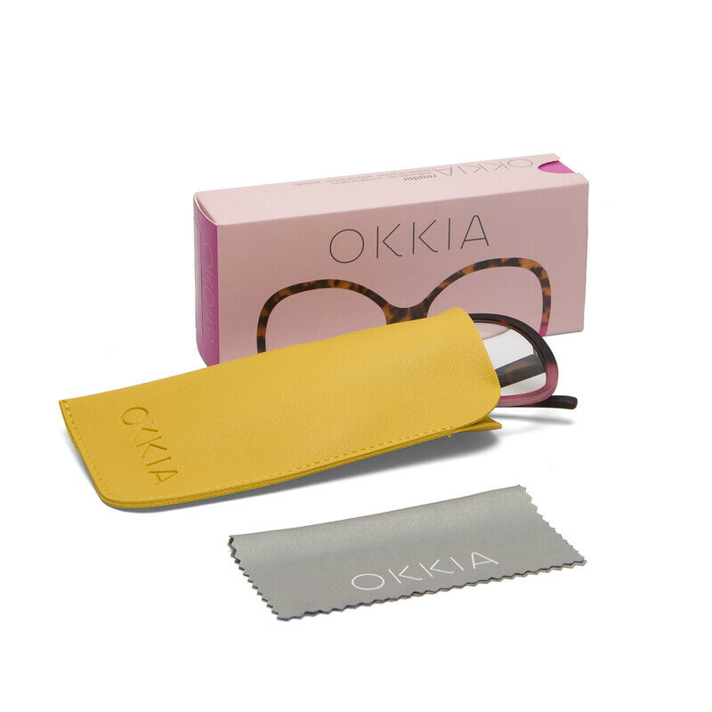 okkia okkia occhiale da lettura mod verona premontato butterfly soft touch spring anti luce blu havana pink diottrie 2 00 ean 8056211374425