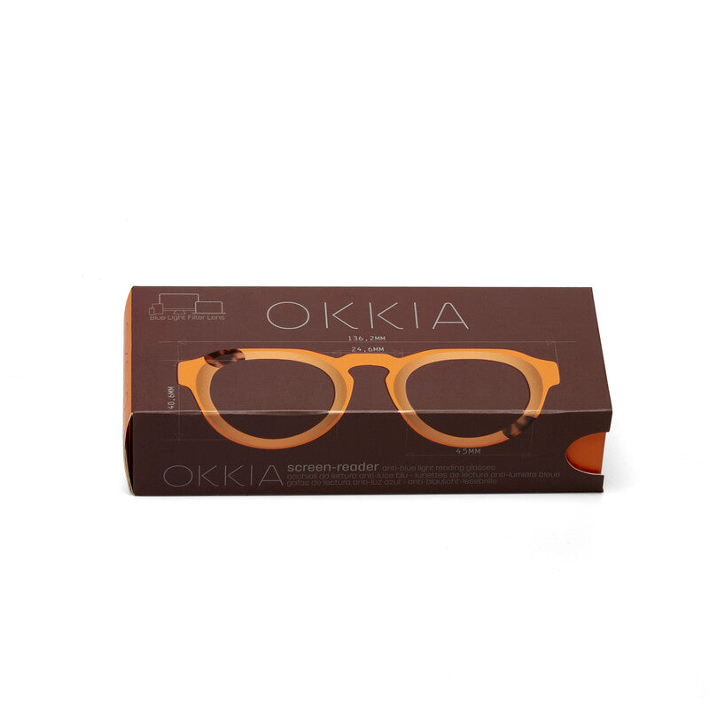 okkia okkia occhiale da lettura mod zeno soft touch anti luce blu giallo havana diottrie 1 50 ean 8055773197084