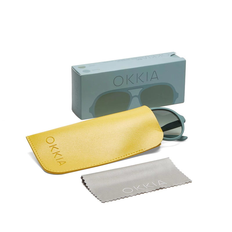 okkia okkia occhiale da sole premontato a forma di goccia mod alessio green ean 8055773198074