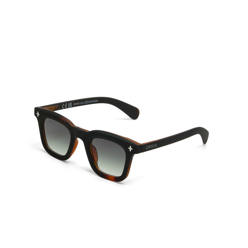 okkia okkia occhiale da sole premontato mod firenze soft touch black havana lenti green ean 8056211375743