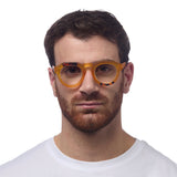 okkia okkia occhiale da lettura mod zeno soft touch anti luce blu giallo havana diottrie 3 00