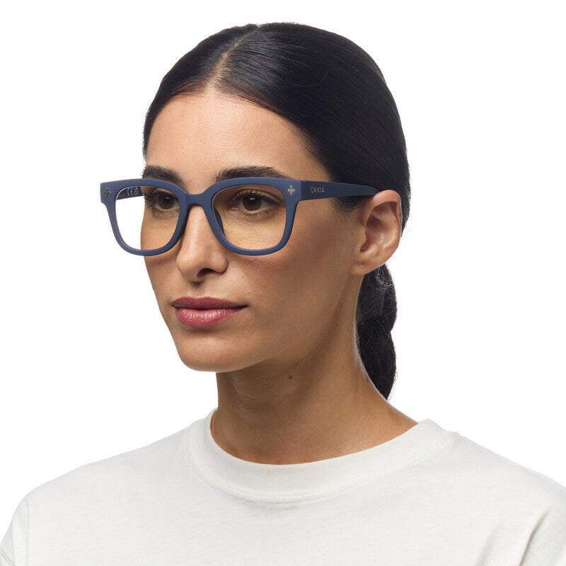 okkia okkia occhiale da lettura mod giovanni premontato soft touch spring anti luce blu magframe midnight diottrie 3 00 ean 8056211370755
