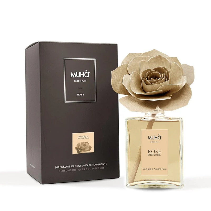 Muhà Difusor Ambientador Rosa Vainilla y Ámbar Puro 200 Ml