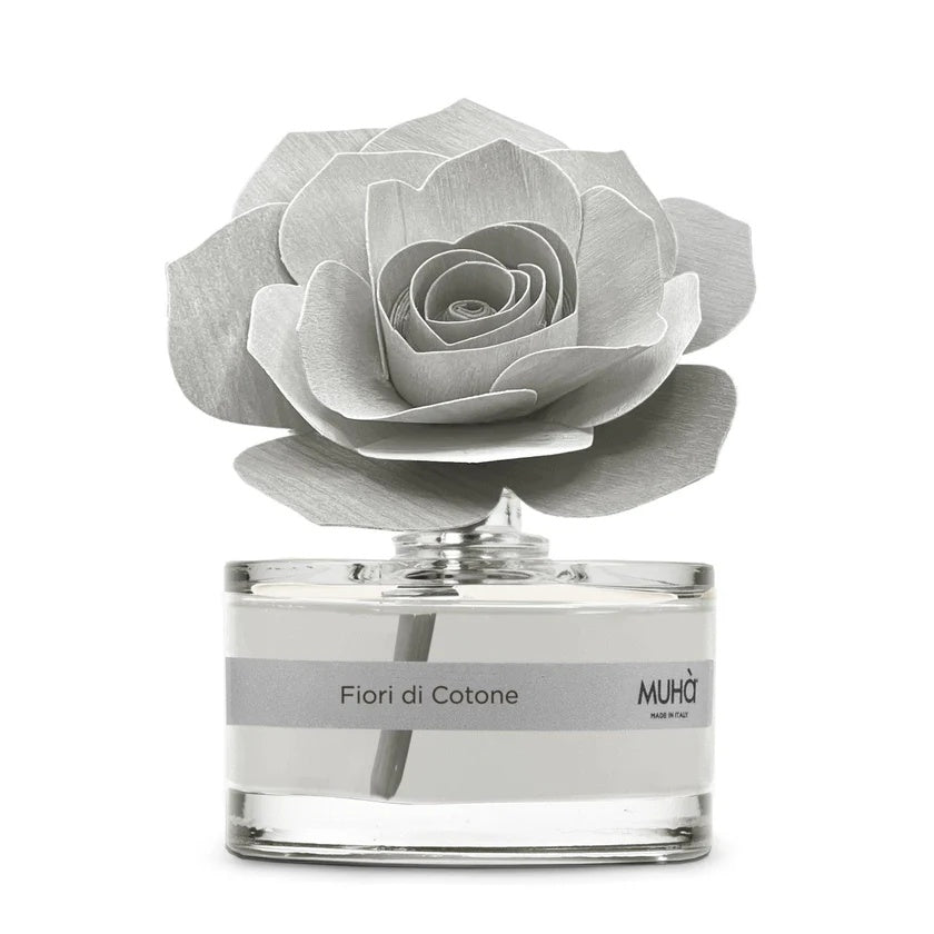 Muhà Difusor Perfumador Rosa Gris Bombonera Flores de Algodón 50 ml