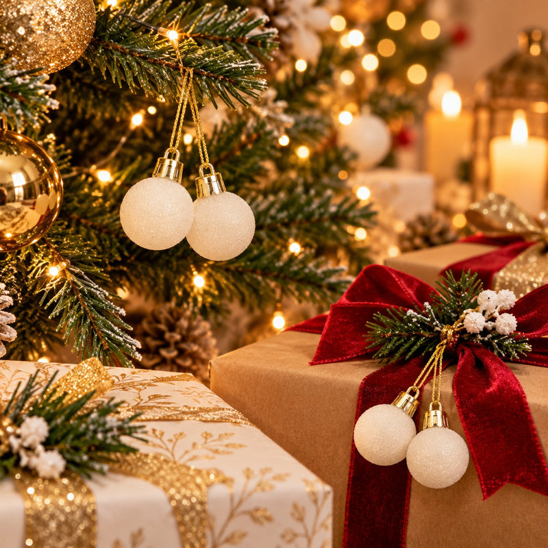 Piovaccari Set de 8 Campanillas Navideñas Blancas Ø3 cm – Campanitas Decorativas para Árbol de Navidad, Guirnaldas, Adornos y Manualidades