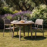 Pranzo giardino sedie Nardi Bora tortora