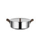 Alessi EDO Cacerola Baja D 24 Cm a Dos Asas en Acero Inoxidable y PVD Marrón