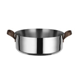 Alessi EDO Cacerola Baja D 24 Cm a Dos Asas en Acero Inoxidable y PVD Marrón