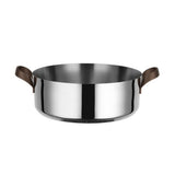 Alessi EDO Cacerola Baja D 24 Cm a Dos Asas en Acero Inoxidable y PVD Marrón