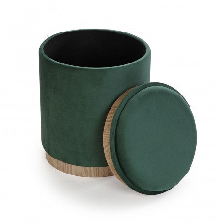 Puff Versa con Almacenamiento y Bandeja Velvet Verde