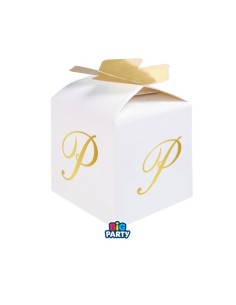 Big Party 10 Cajas Cubo Lazo Letra P Oro