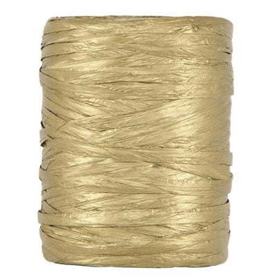 Piovaccari Paper Raphia Gold 5-8 mm x 10 m – Rafia de Papel Oro para Decoraciones, Lazos, Embalajes de Regalo y Manualidades