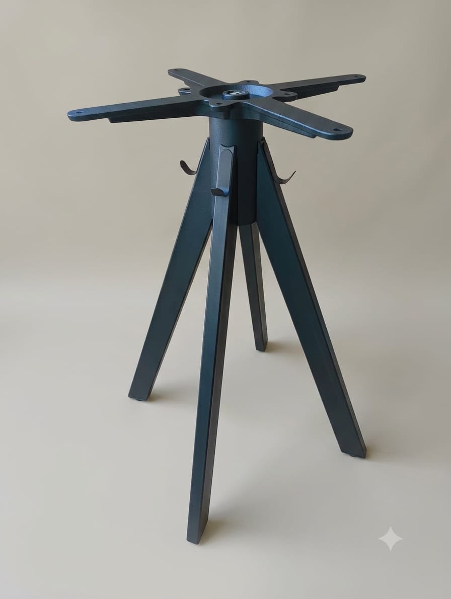 Moia Greenwood Base Mesa 4 Patas en Acero Negro 8 Kg – Basamento Robusto para Mesas Design Moderno