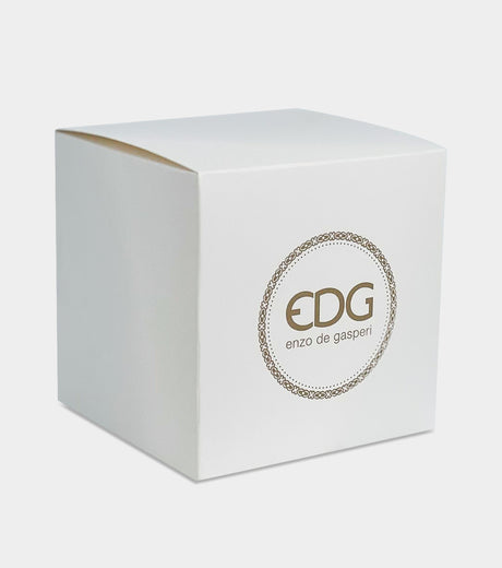 EDG Enzo De Gasperi Candela Crystal con Vaso + Scatola Regalo H 8,5 cm D 9 cm 160gr Dark Pink Rosa Scuro
