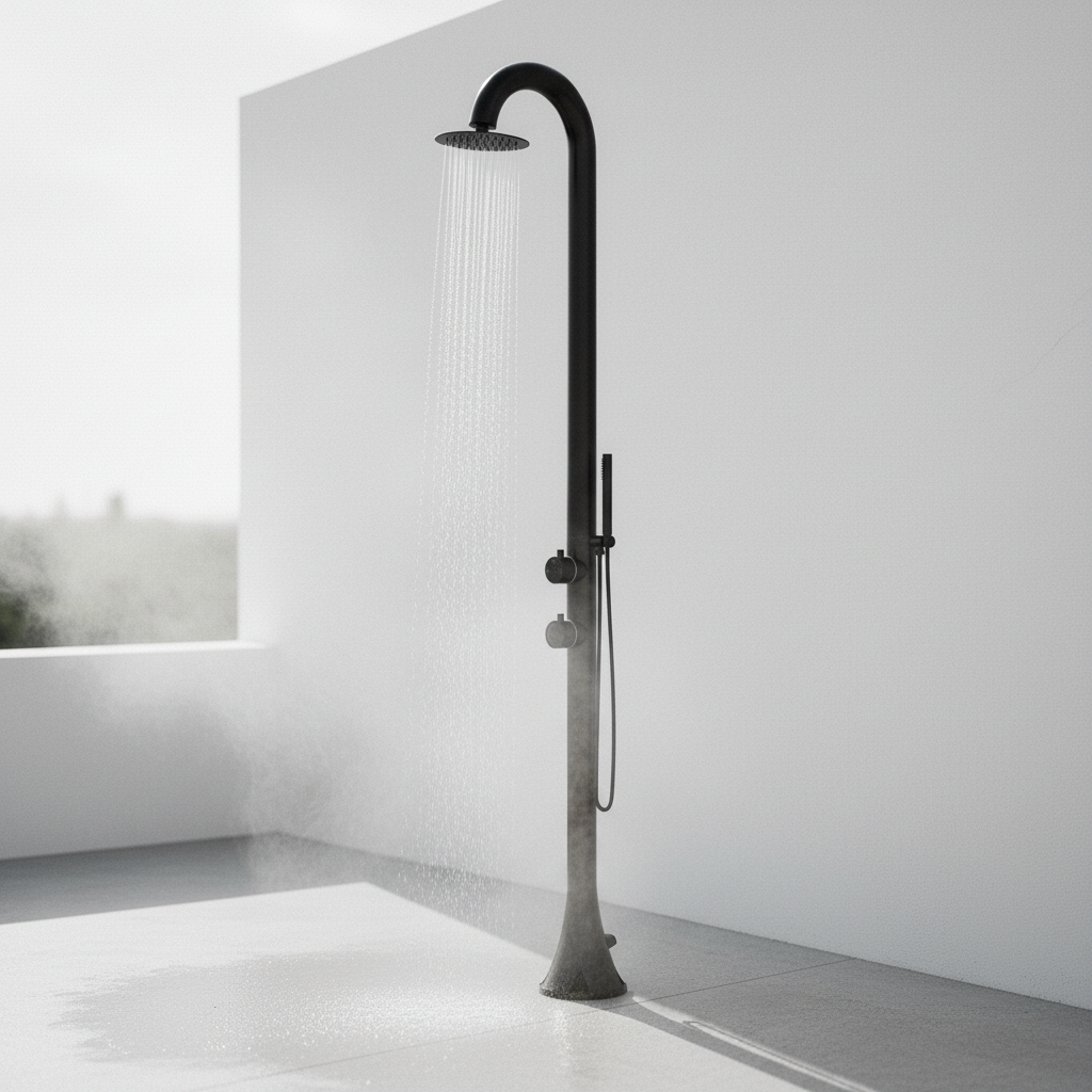 Scena 3 – Spa outdoor muro bianco cemento grigio