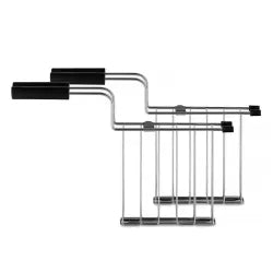 Alessi Toru, 2 Pinzas para Tostadora Negras en Acero Inoxidable y Resina Termoplástica