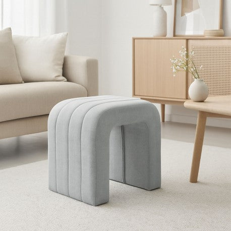 Versa Taburete Acolchado Gris Claro