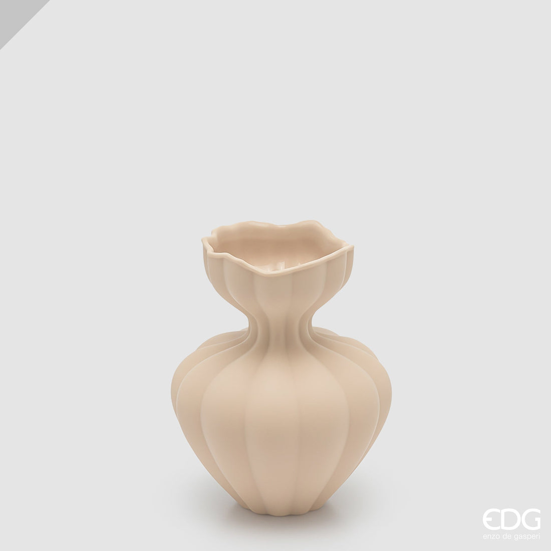 EDG Enzo De Gasperi Vaso Flow Sinuoso H19 cm Avorio in Vetro – Vaso Decorativo