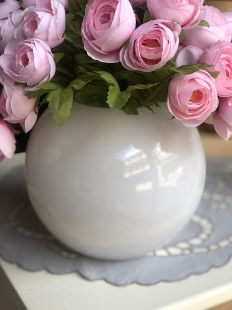 EDG Enzo De Gasperi Jarrón Esfera H 16 Cm D 18 Vidrio Esmerilado Blanco