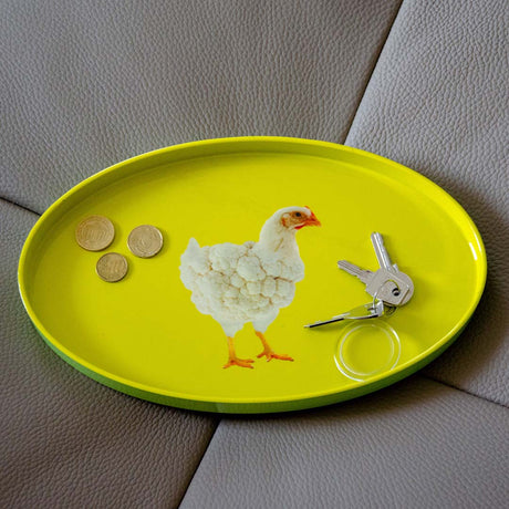 WD LifeStyle Bandeja Vaciabolsillos Ovalada Gallina 28x17 cm – Bandeja Decorativa de Decoración