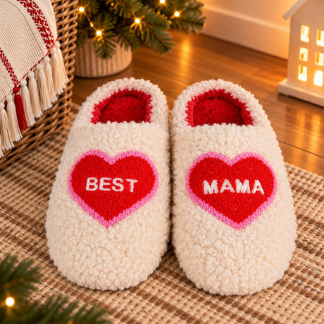 WD LifeStyle Pantuflas Best Mom Talla S/M – Pantuflas Divertidas de Casa