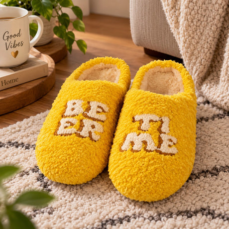 WD LifeStyle Pantuflas Beer Time Talla M/L – Pantuflas Divertidas de Casa