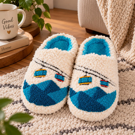 WD Lifestyle Zapatillas con Decoración Telecabina Talla M/L – Zapatillas de Invierno para Casa