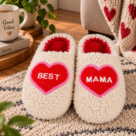 WD Lifestyle Pantuflas Best Mom Talla M/L – Pantuflas Divertidas para Casa