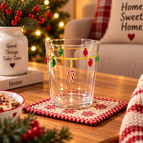 WD LifeStyle Vaso Vidrio Borosilicato Cc 250 ml Decoración Lucinas Navidad