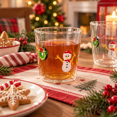 WD LifeStyle Vaso de Vidrio Muñeco de Nieve 250 ml – Vaso Navideño