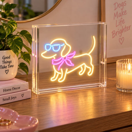 WD LifeStyle Letrero Neon Bassotto 23x23 cm en Plexiglass – Lámpara Decorativa LED