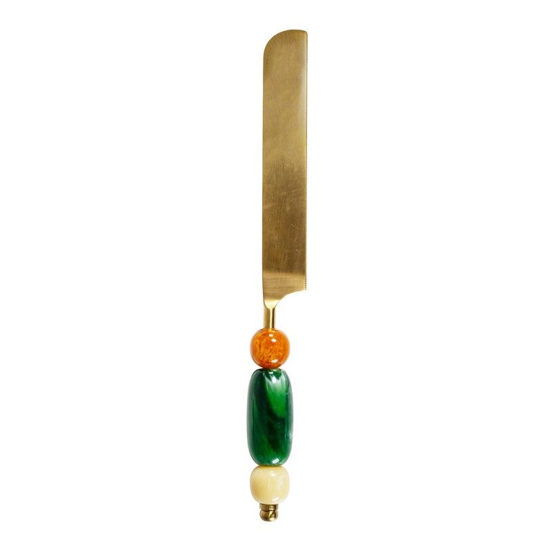 WD LifeStyle Cuchillo para Tartas Verde en Acero e Resina – Cubierto para Postres y Tartas