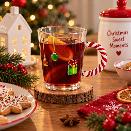 Vaso WD LifeStyle Navideño de Vidrio 425 ml con Decoración Perro – Vaso Navideño Idea de Regalo