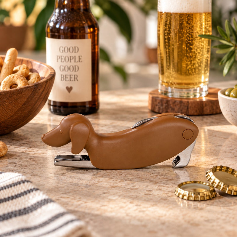 WD LifeStyle Apribottiglie Bassotto Marrone – Apribottiglie Decorativo Idea Regalo