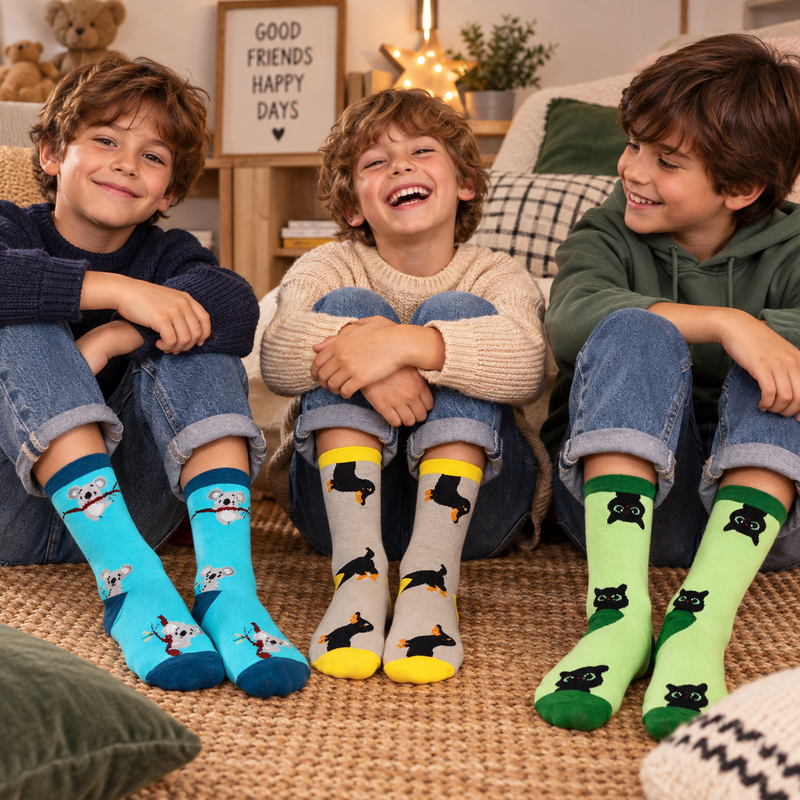 WD LifeStyle Set 3 Paia Calzini Animali Taglia Unica – Idea Regalo Natale