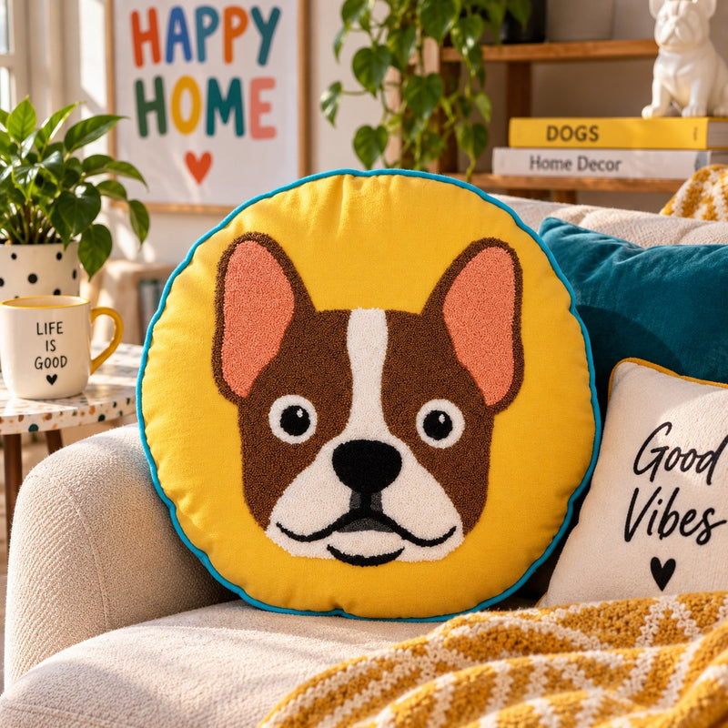 WD LifeStyle Cuscino Decorativo Natale D 40 Cm Bulldog Francese – Cuscino Arredo