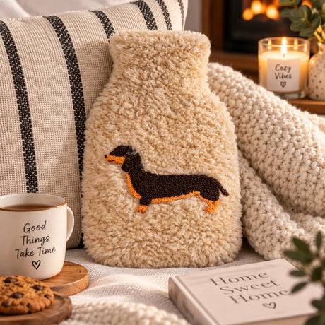 WD LifeStyle Borsa Riscaldante Bouclé Bassotto – Idea Regalo Natale