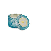 EDG Enzo De Gasperi Candela Crystal con Vaso + Scatola Regalo H 8,5 cm D 9 cm 160gr Azzurro